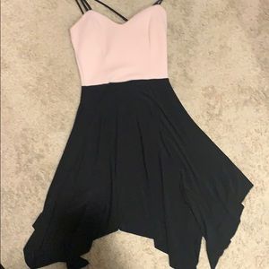Pink and black dress